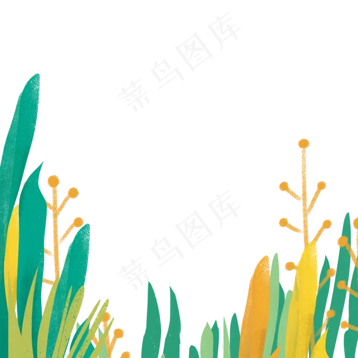 春天植物装饰(2000X2000(DPI:300))psd模版下载