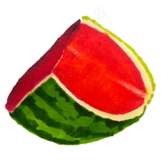 卡通手绘红色西瓜