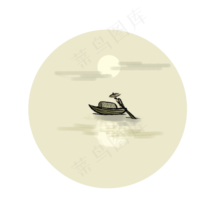 水墨船只(2400X2400(DPI:300))psd模版下载
