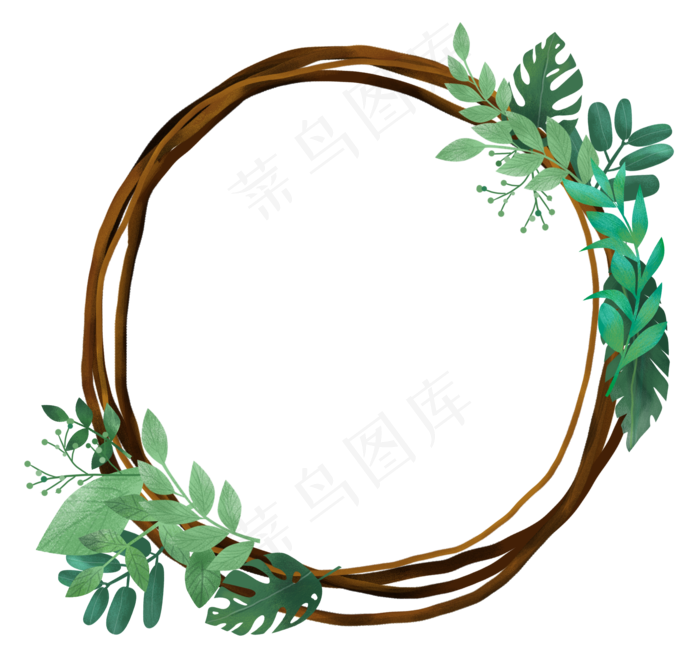 植物与树枝装饰边框