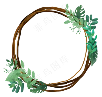 植物与树枝装饰边框