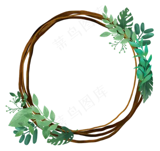 植物与树枝装饰边框