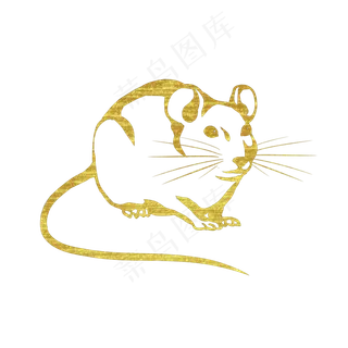 烫金鼠年形象,免抠元素