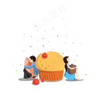 黄色蛋糕樱桃情侣系列