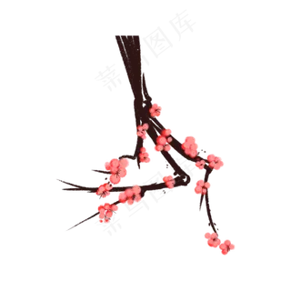 新年春节喜庆树枝树干,免抠元素
