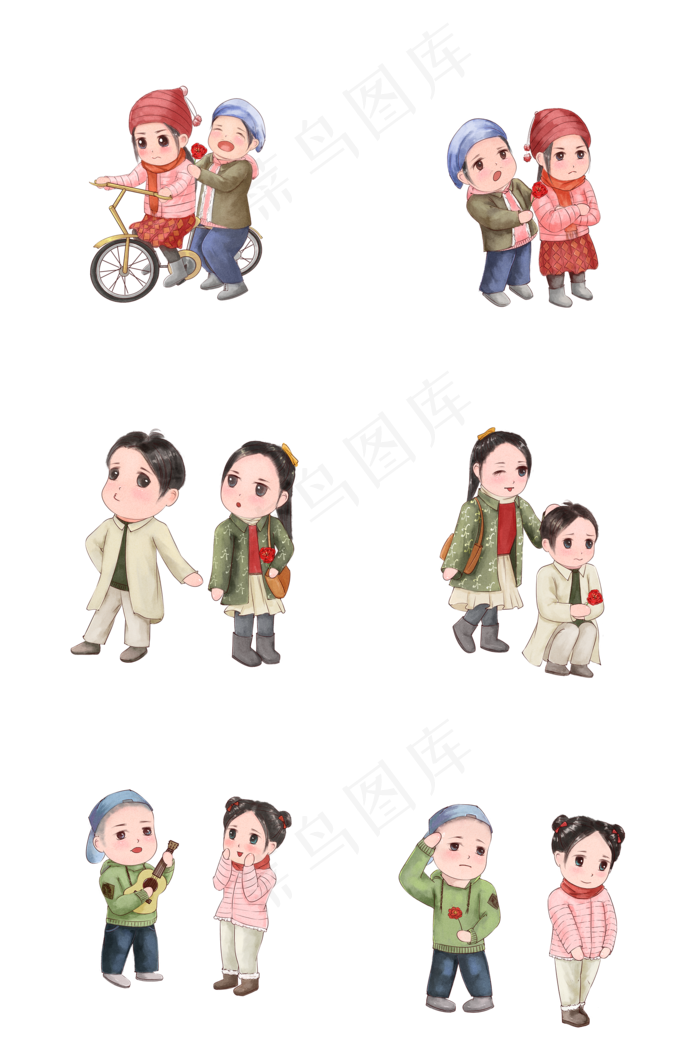 情人节浪漫求婚约会牵手场景六个(2000X3020(DPI:300))psd模版下载