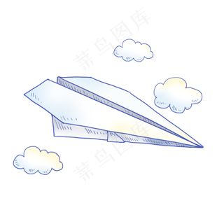 创意手绘纸飞机,免抠元素