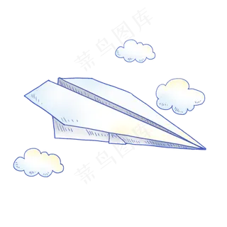 创意手绘纸飞机,免抠元素