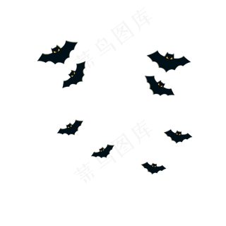 手绘万圣节蝙蝠设计,免抠元素