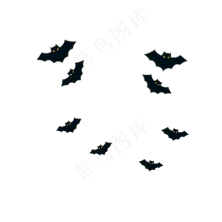 手绘万圣节蝙蝠设计,免抠元素