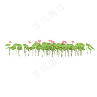 卡通荷叶和荷花免抠图