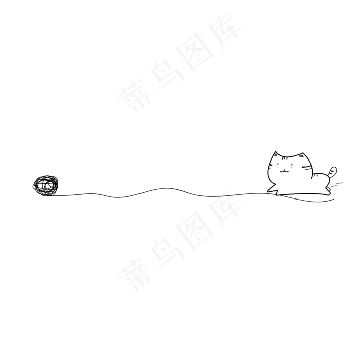 创意卡通小猫分割线,免抠元素(2000*2000px 300 dpi )ai矢量模版下载