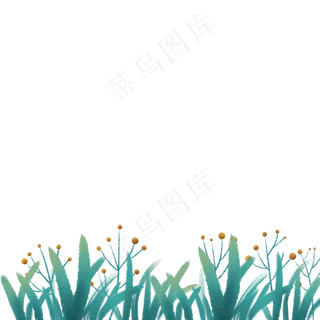 清新草地植物png免抠图