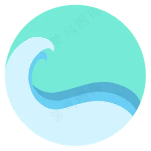海浪海花元素设计