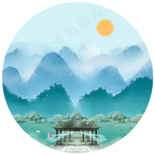 山中避暑庄水上厅堂