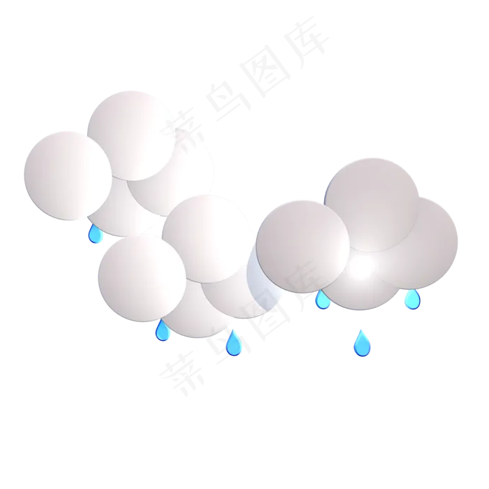 儿童节立体云朵雨滴(2000*2000px 300 dpi )psd模版下载