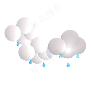 儿童节立体云朵雨滴