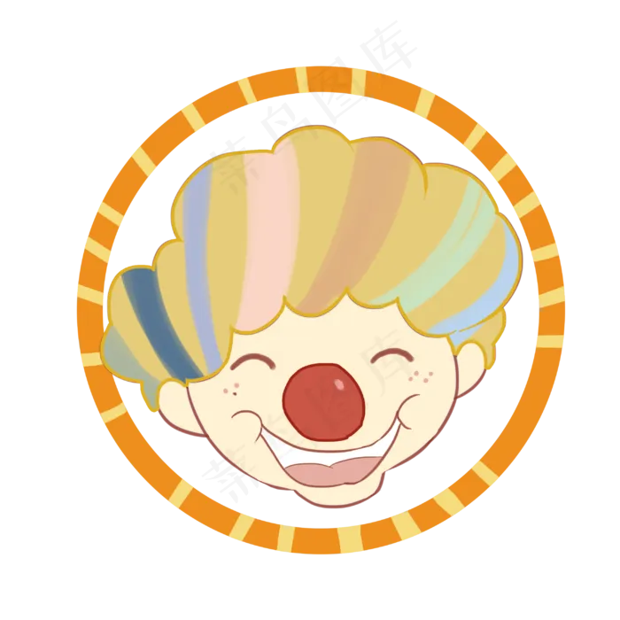 愚人节黄头发的小丑,免抠元素(3000X3000(DPI:300))psd模版下载