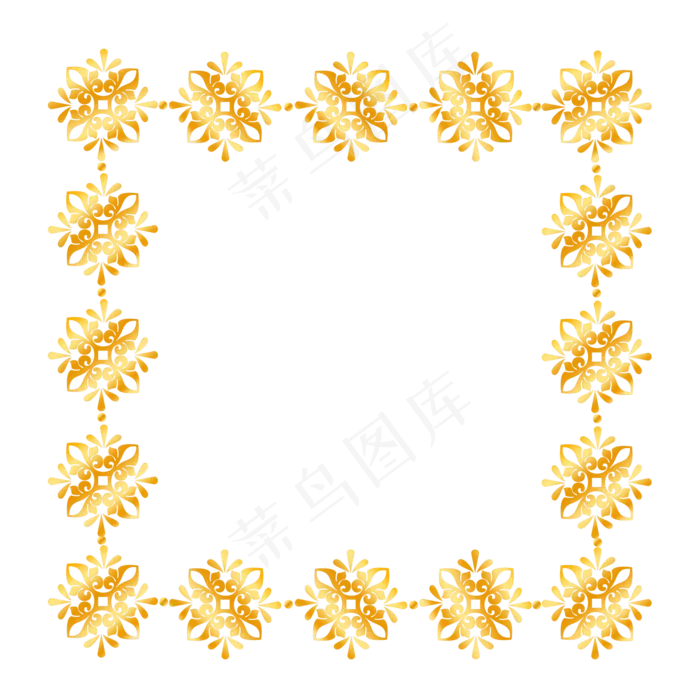 黄色花纹边框,免抠元素(2000X2000(DPI:300))psd模版下载
