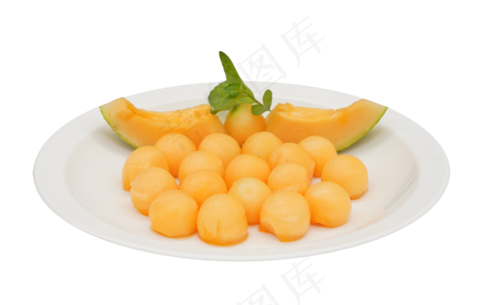 一盘水果哈密瓜