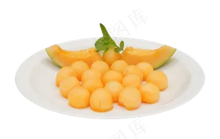 一盘水果哈密瓜