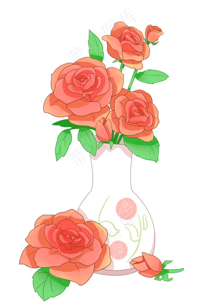 红色玫瑰插花(2000X3000)