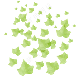 水彩漂浮树叶矢量元素