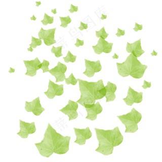 水彩漂浮树叶矢量元素