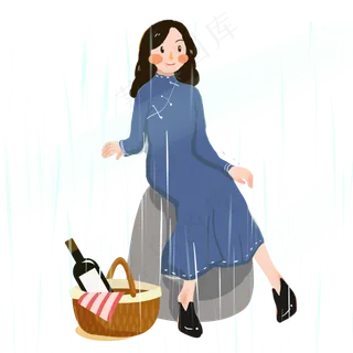 清明节祭奠亲人女孩