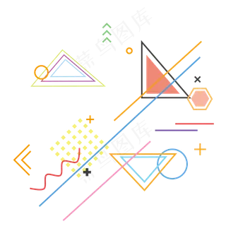 潮流创意孟菲斯装饰图案,免抠元素