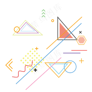 潮流创意孟菲斯装饰图案,免抠元素