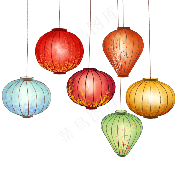 新年元宵节花灯夜,免抠元素