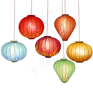 新年元宵节花灯夜,免抠元素