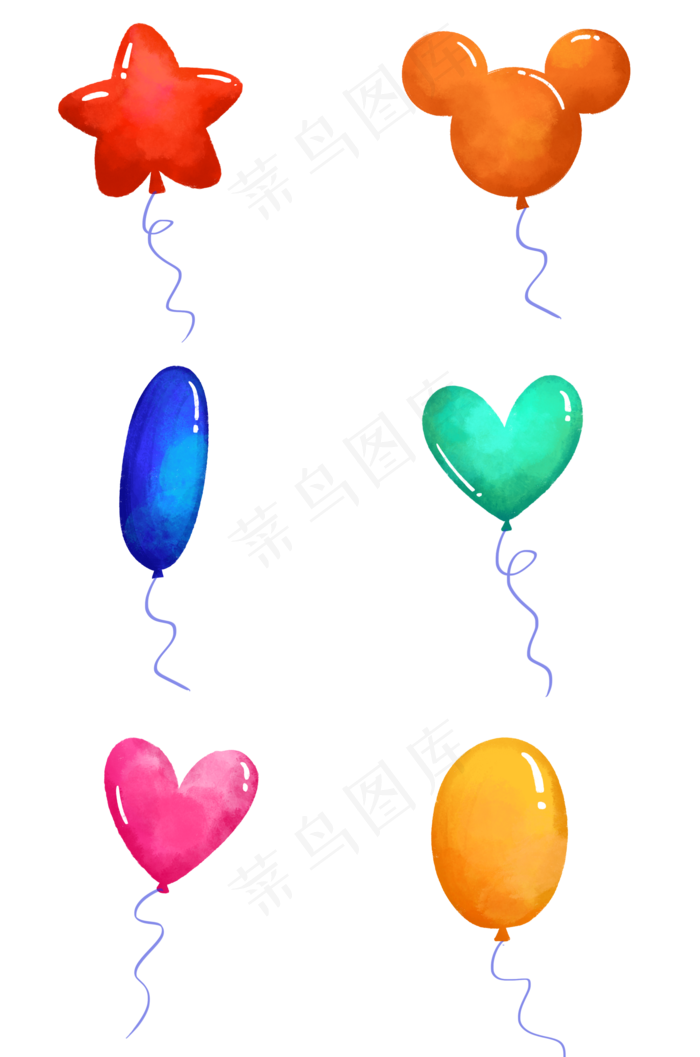 儿童节水彩气球组图(2000X3020(DPI:300))psd模版下载