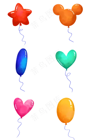 儿童节水彩气球组图