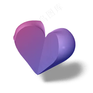 3D立体模型桃心免抠图