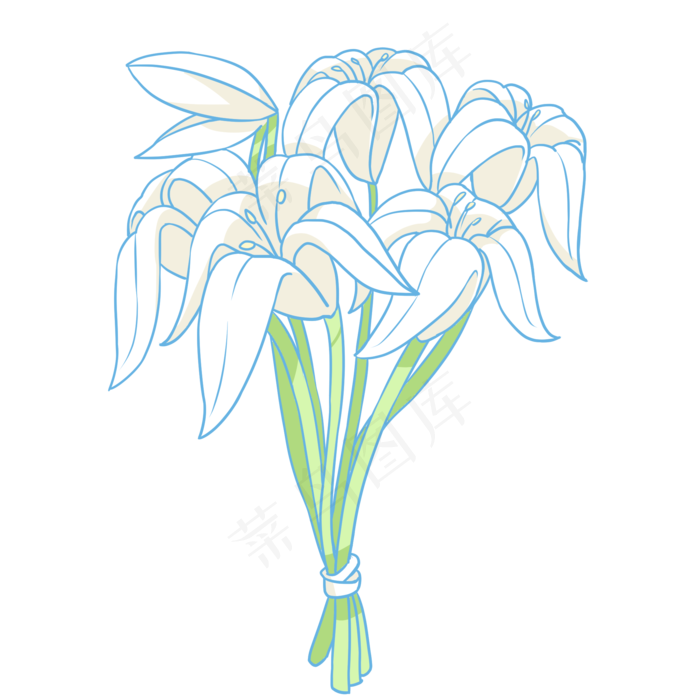 百合手捧花(2000X2000(DPI:300))psd模版下载