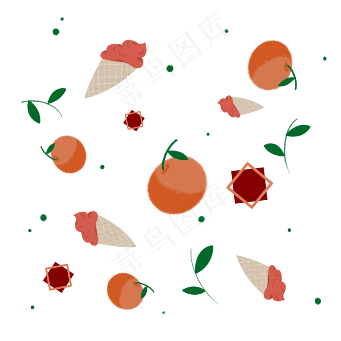 彩色水果底纹装饰图,免抠元素(2500*2500px 300 dpi )psd模版下载
