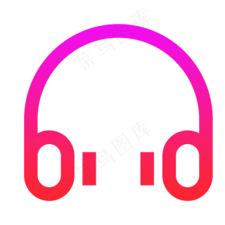 卡通红色的耳机图标