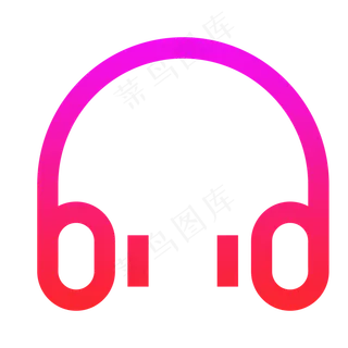 卡通红色的耳机图标