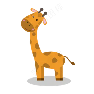 矢量手绘卡通长劲鹿,免抠元素