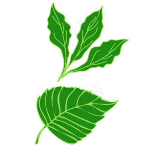 绿叶卡通手绘素材免费下载