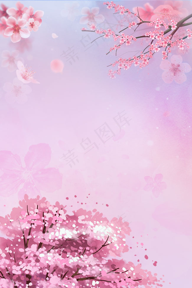 清新浪漫桃花展海报