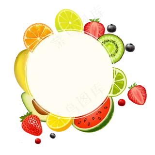矢量卡通扁平化水果边框 矢量卡通扁平化水果边框