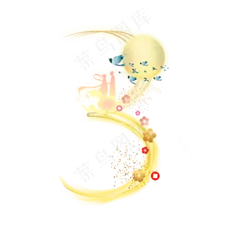 金色发光七夕数字3