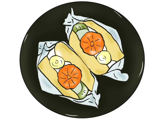 手绘小清新食物卡通插画水果蛋糕