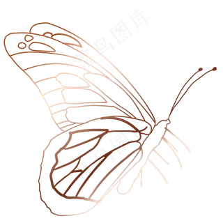 蝴蝶水墨清新复古