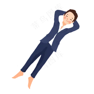 父亲节成年男子双手垫头平躺设计