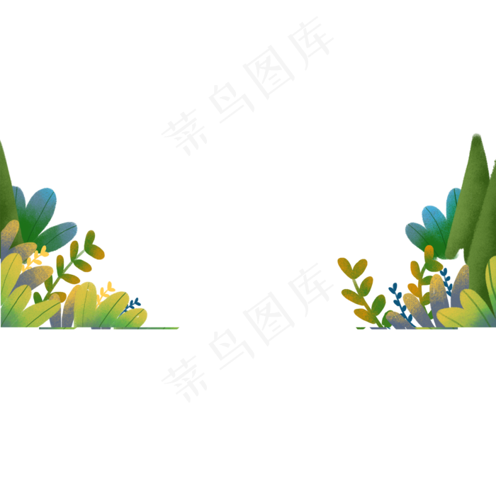 手绘矢量绿色植物(2000X2000(DPI:300))psd模版下载