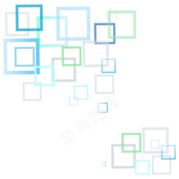 漂浮方块彩色科技图案,免抠元素(2000*2000px 300 dpi )ai矢量模版下载
